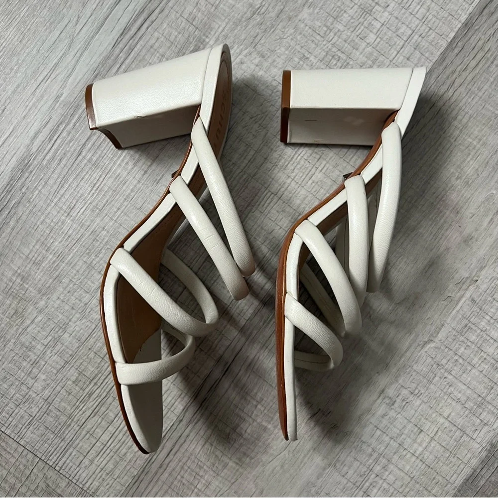 SCHUTZ Felisa Heel Pearl Strappy Block Heels Size 7